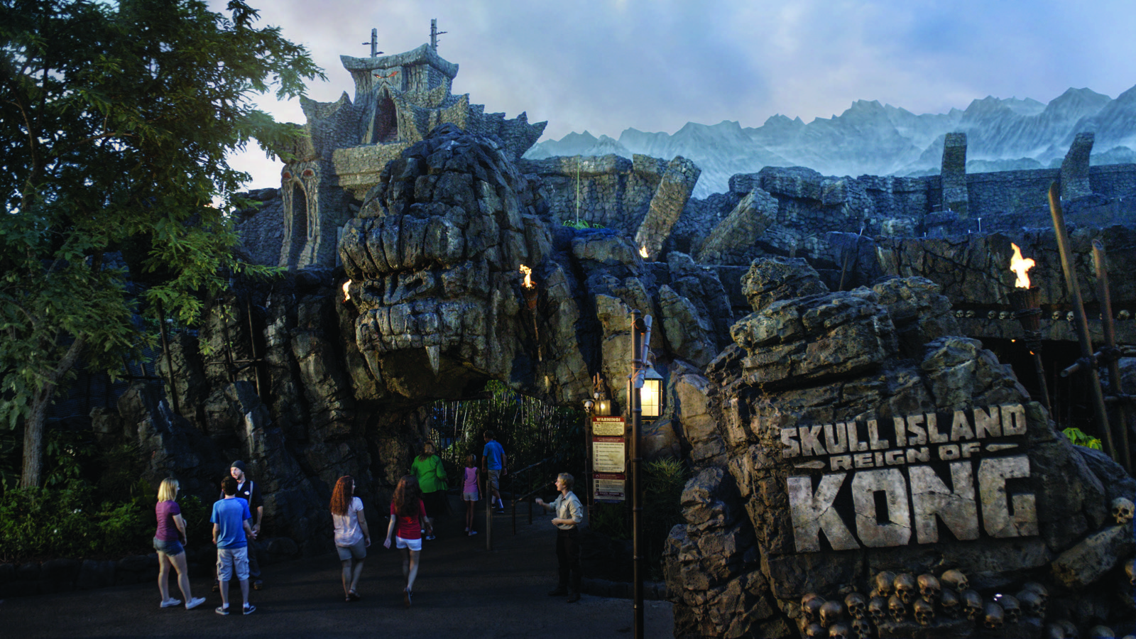 File photo: guests outside the Skull Island: Reign of Kong entrance.