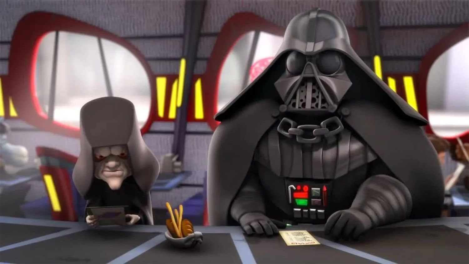 Animated Darth Vader and Emperor Palpatine in Star Wars Detours
