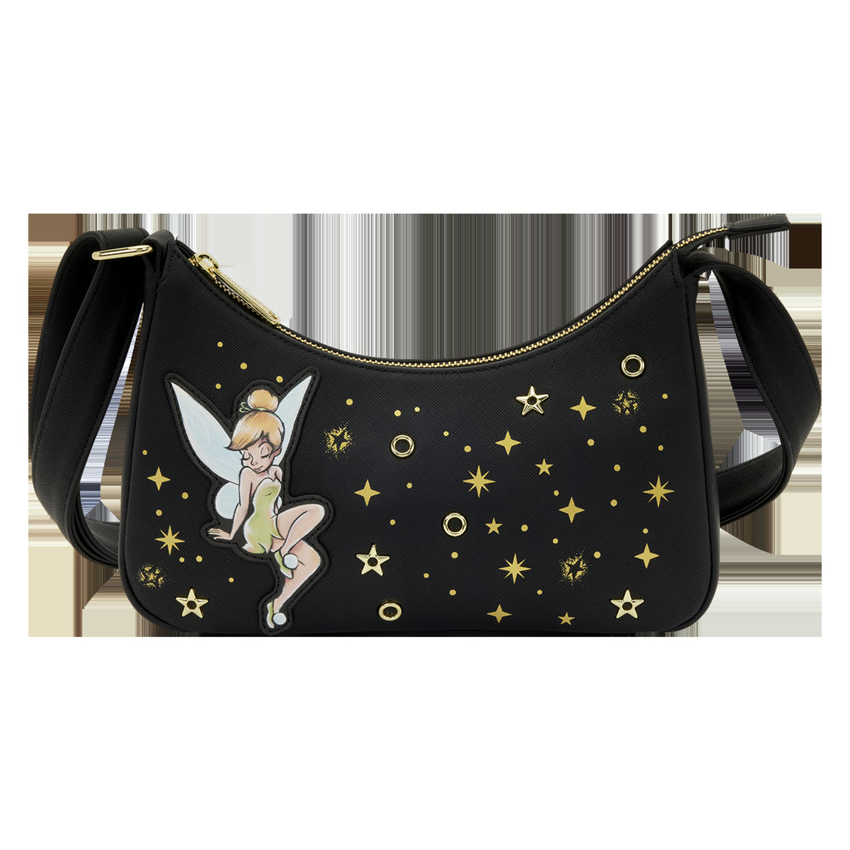 Front of the Tinker Bell Pixie Dust crossbody bag