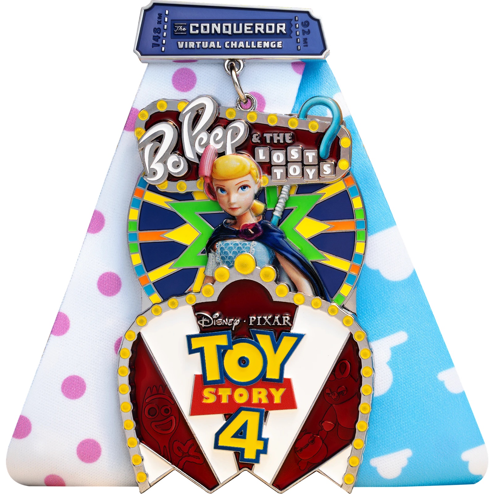 Bo Peep and the Lost Toys Challenge medal with carnival artwork