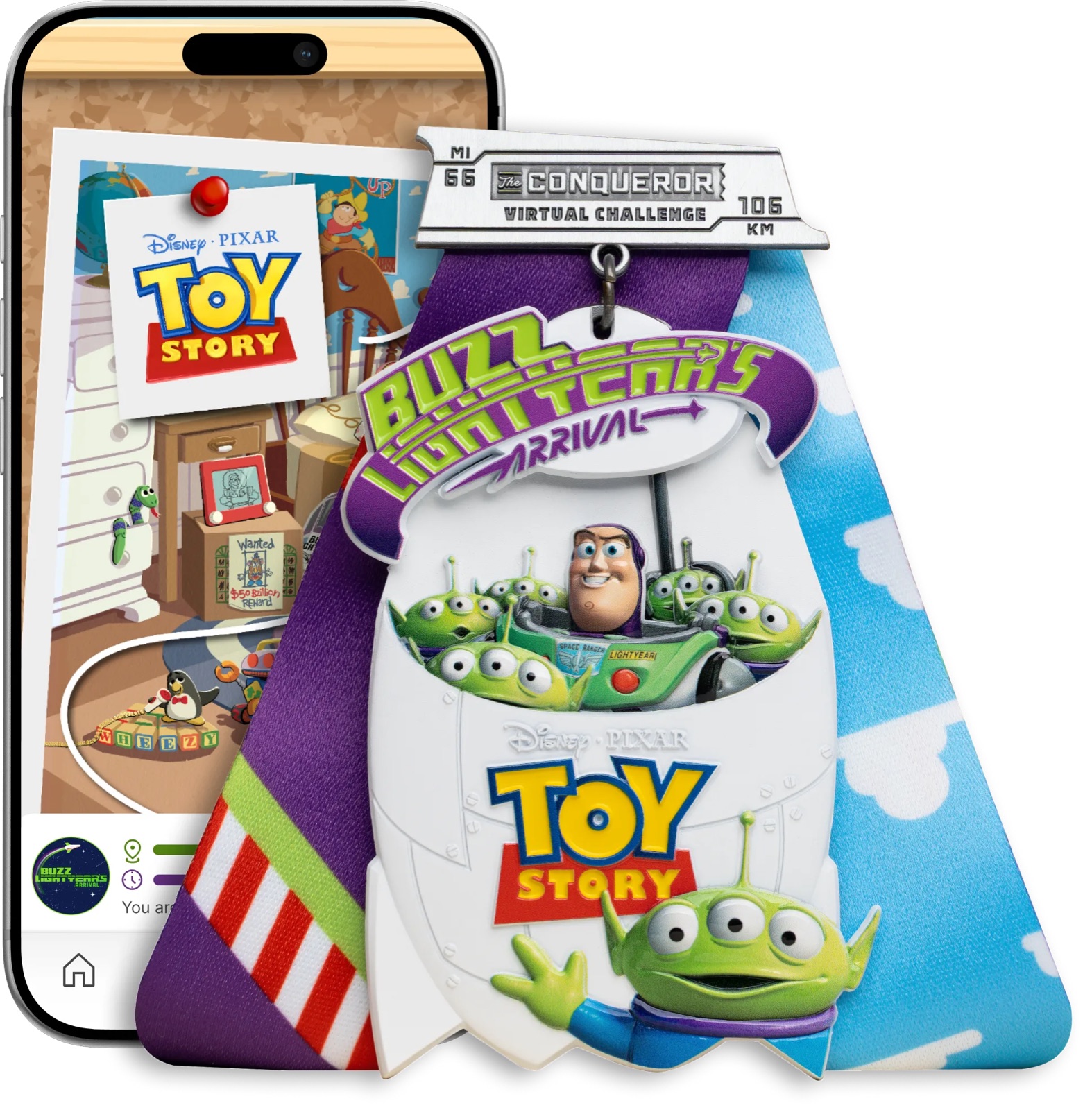 Illustrated map for the Buzz Lightyear Arrival Challenge