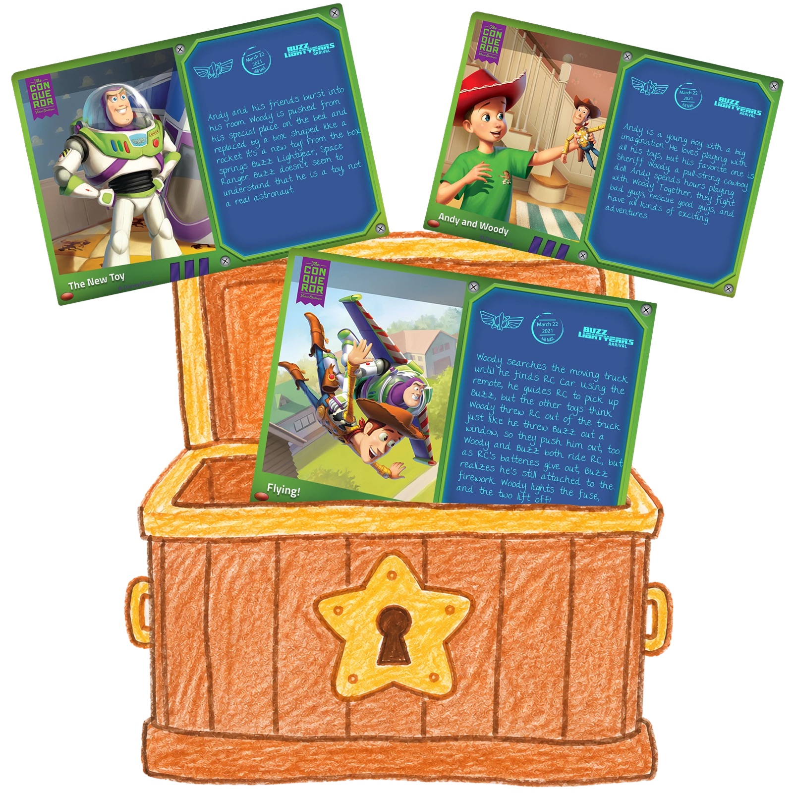Virtual postcards unlocked during the Buzz Lightyear challenge