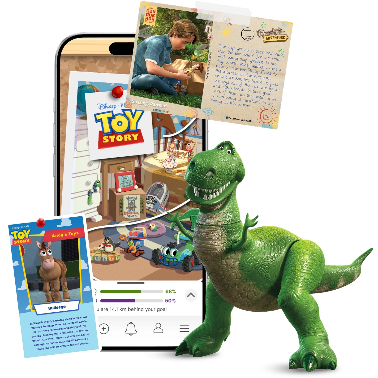 Toy Story virtual postcards, location markers and character cards