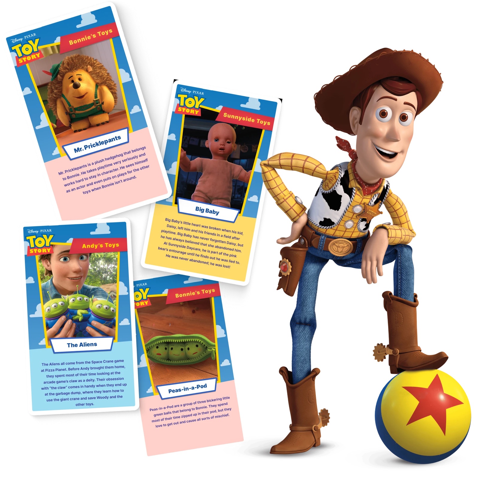 Toy Story character cards unlocked during Woody's Adventure Challenge