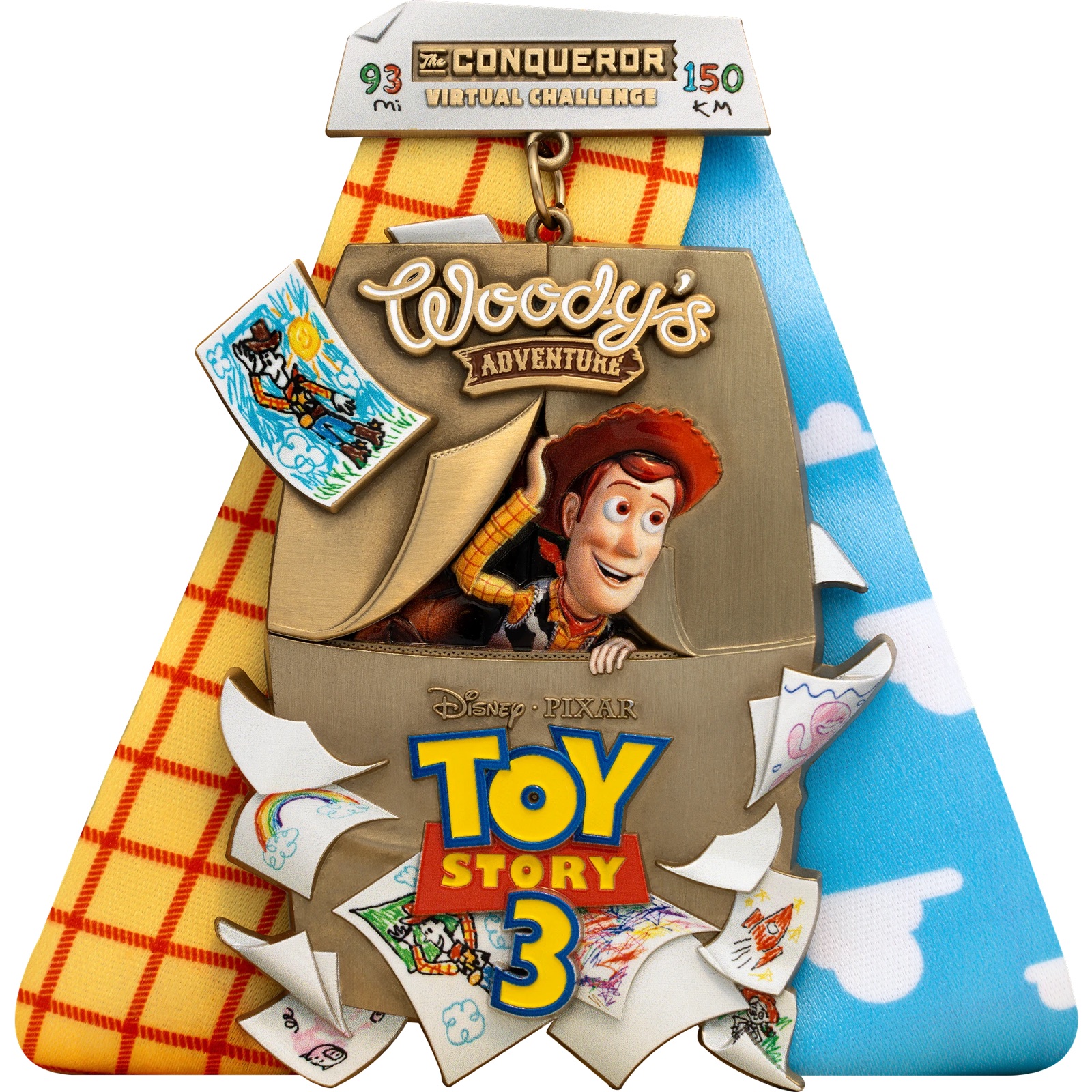 Woody Adventure Challenge medal with Sunnyside Daycare artwork