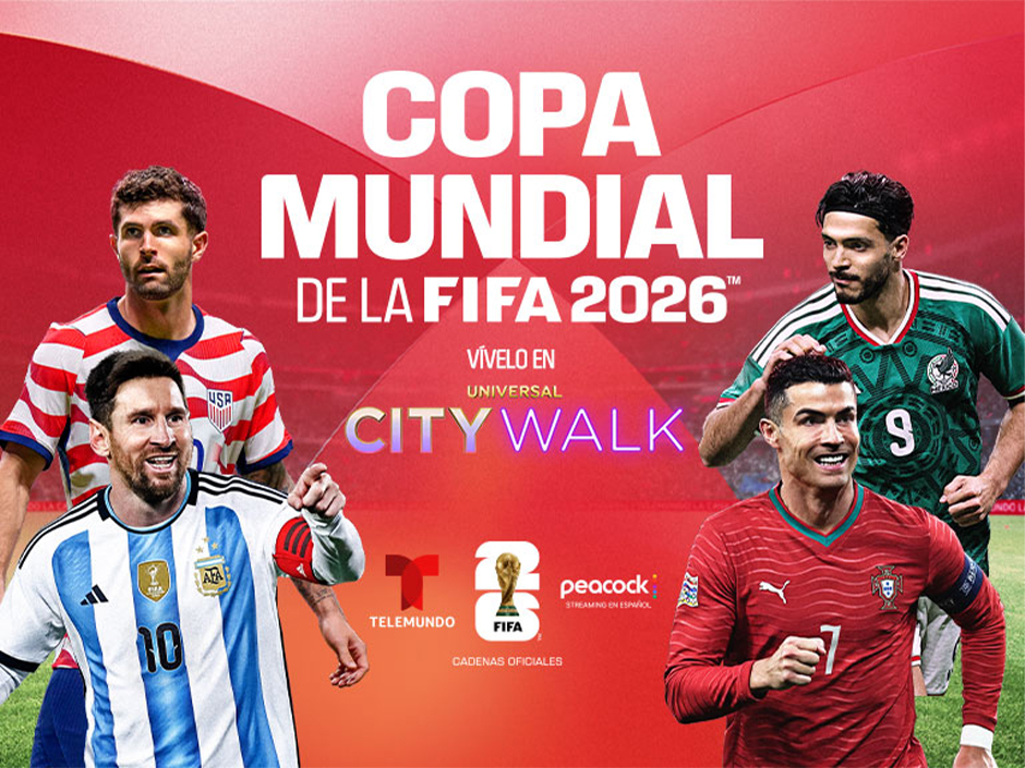 FIFA World Cup 2026 key art from Universal CityWalk Hollywood