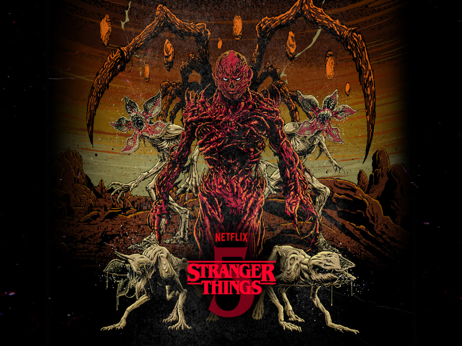 Key art for the Stranger Things 5 haunted house at Halloween Horror Nights at Universal Studios Florida and Universal Studios Hollywood
