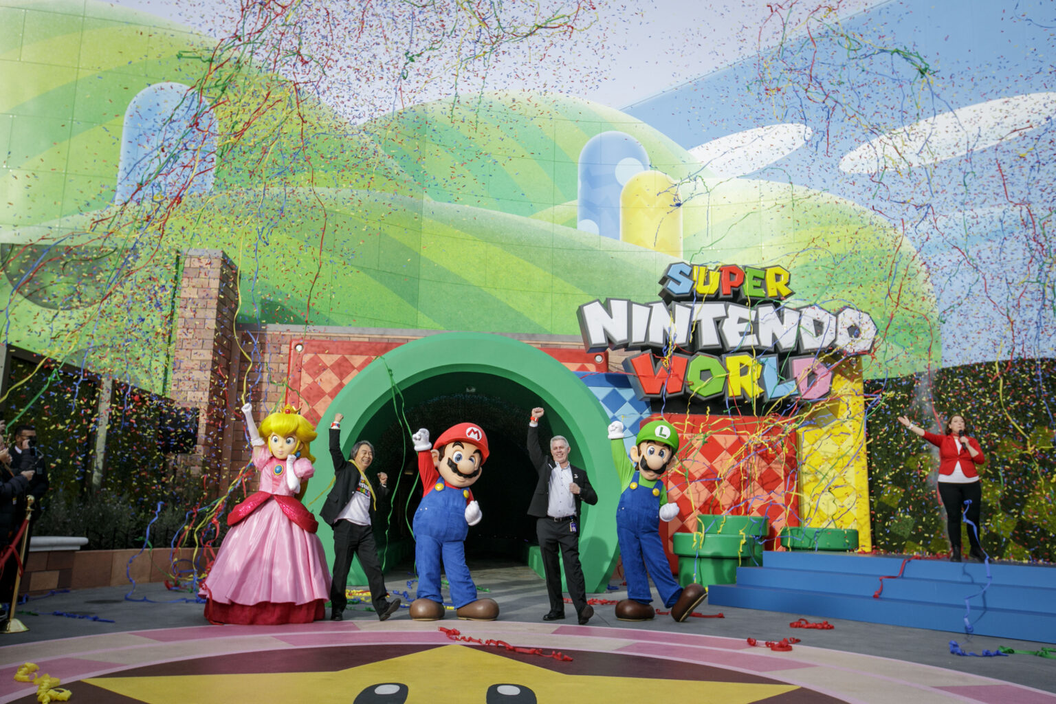 Official Universal Studios Hollywood Super Nintendo World entrance during its opening celebration