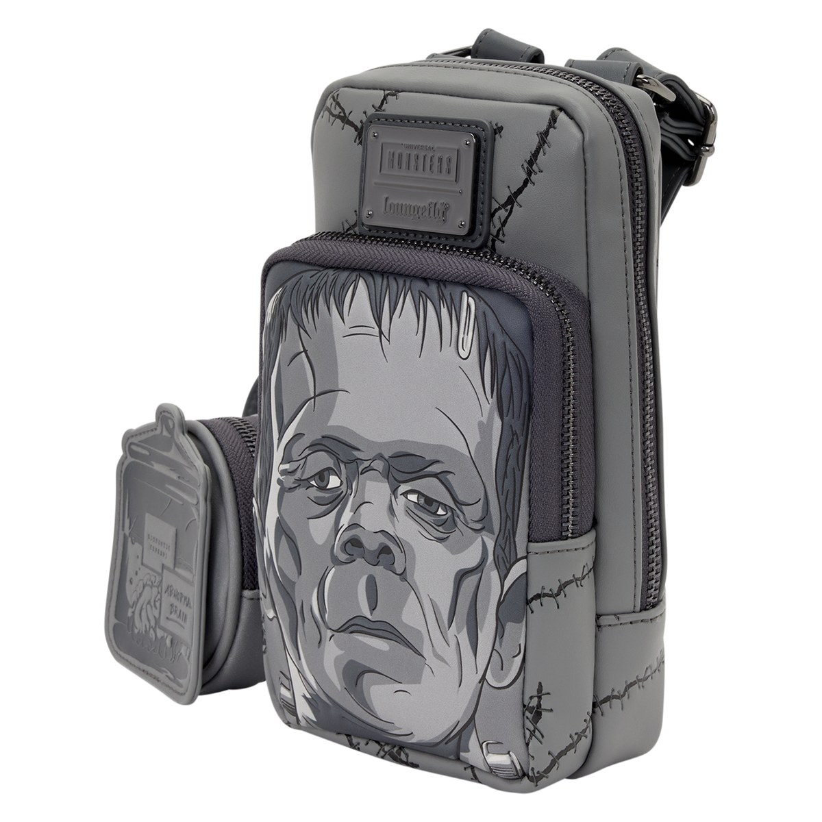 Side view of the Frankenstein crossbody bag