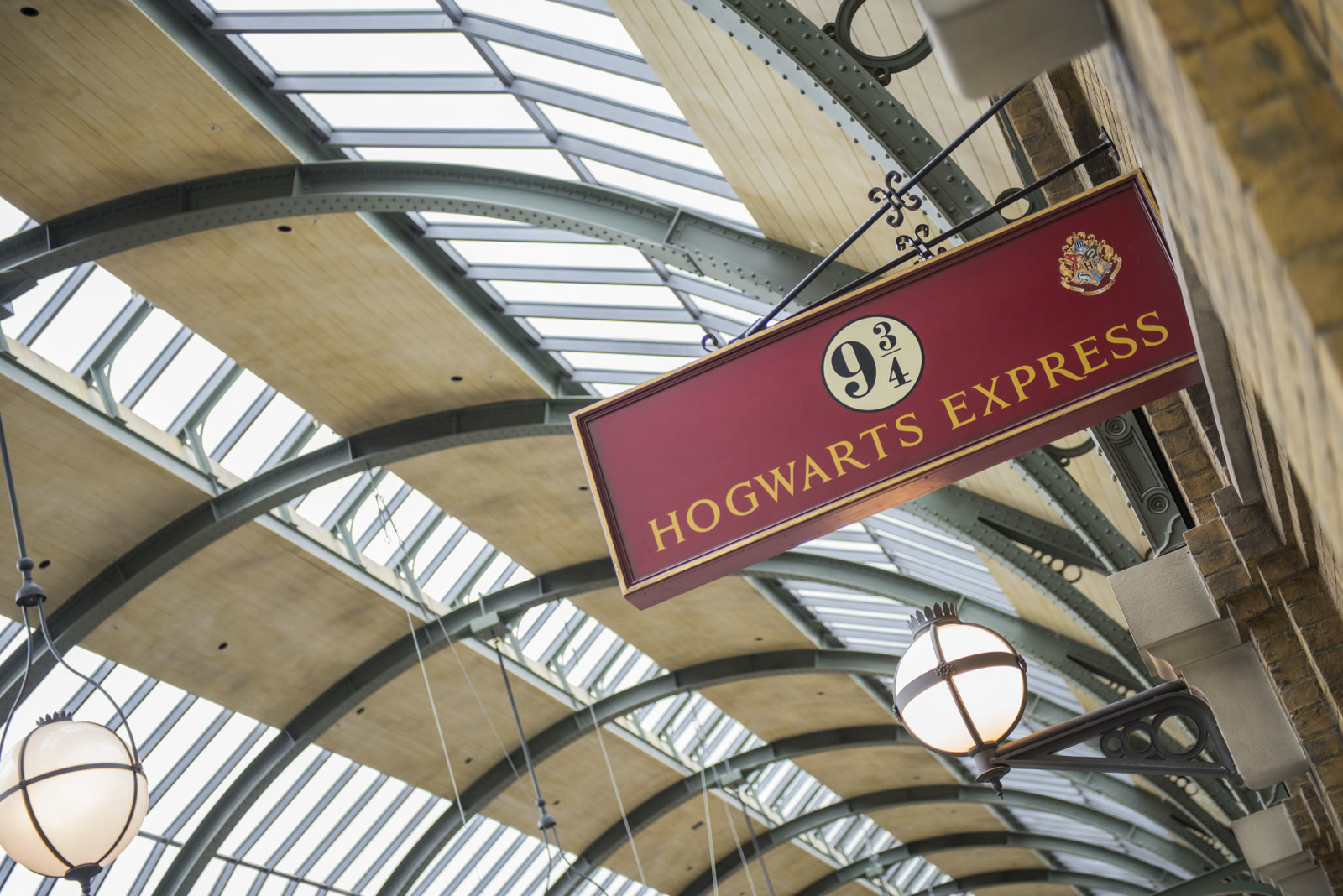 Hogwarts Express sign above the Platform 9 3/4 entrance at Universal Orlando