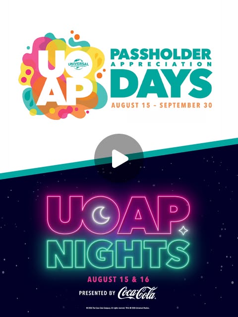Universal Orlando Passholder Appreciation Days and UOAP Nights artwork