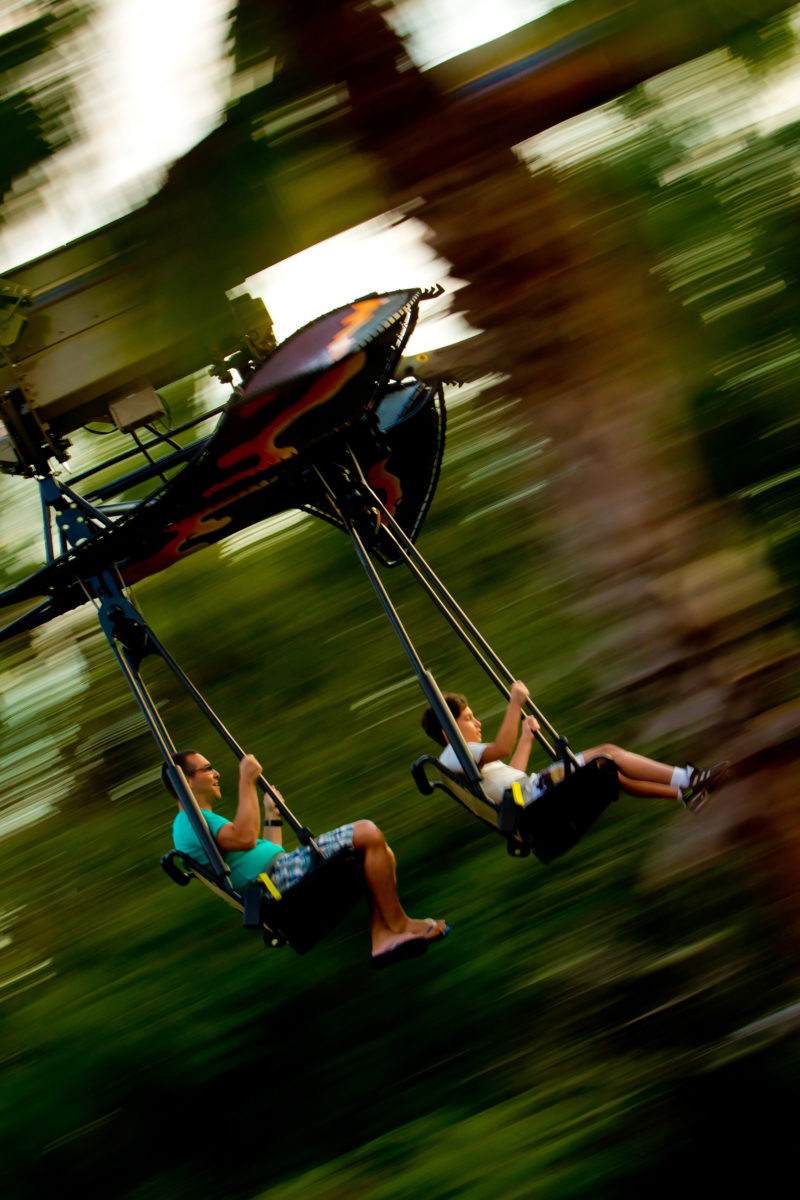 Pteranodon Flyers gliding above Camp Jurassic at Universal Islands of Adventure