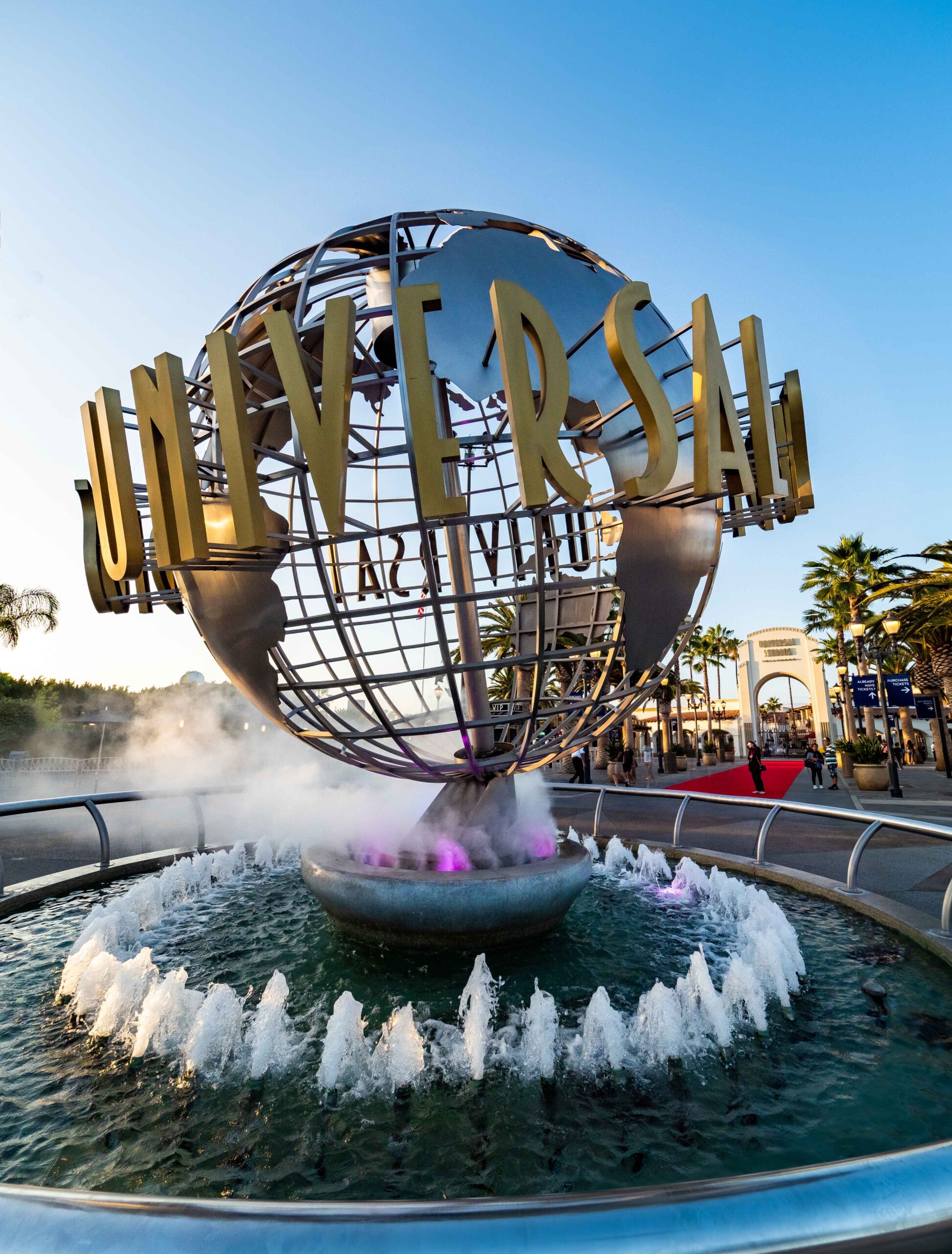 Universal Studios Hollywood globe outside the park entrance