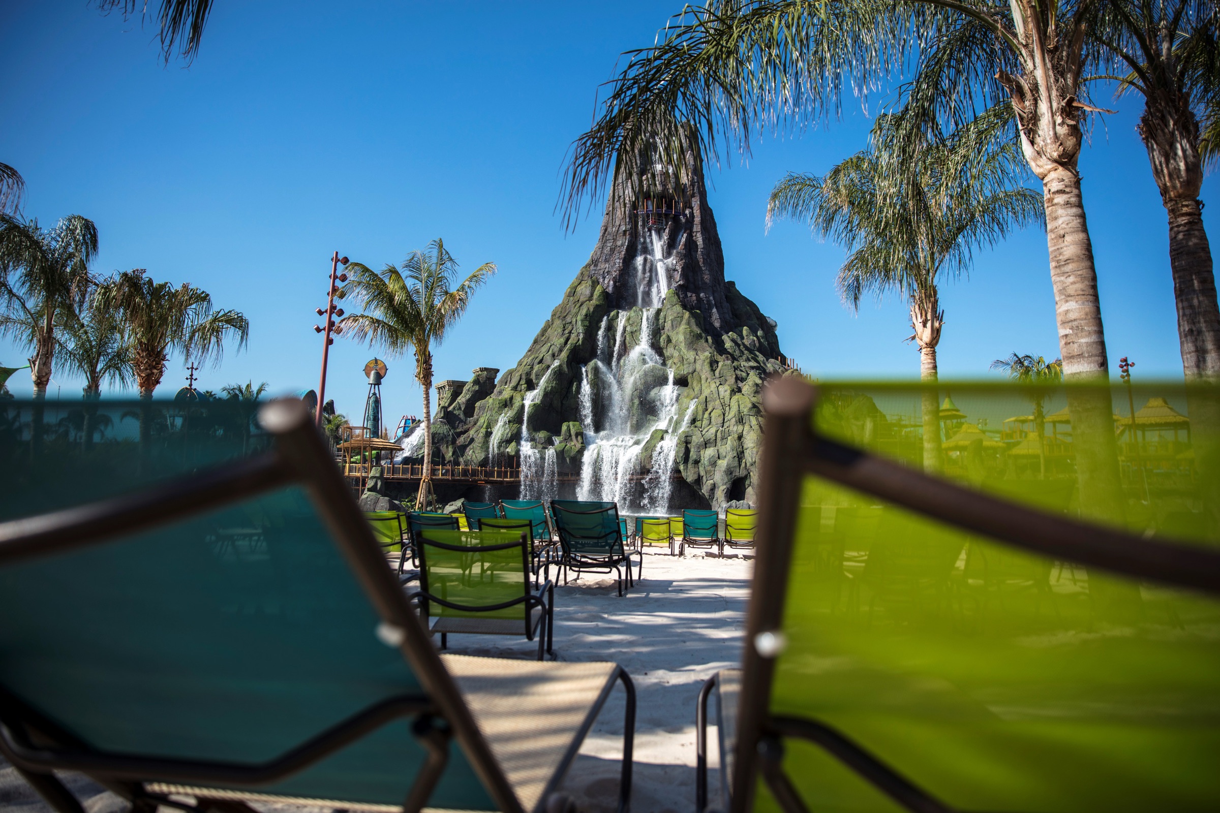 Krakatau volcano and Waturi Beach at Universal Volcano Bay