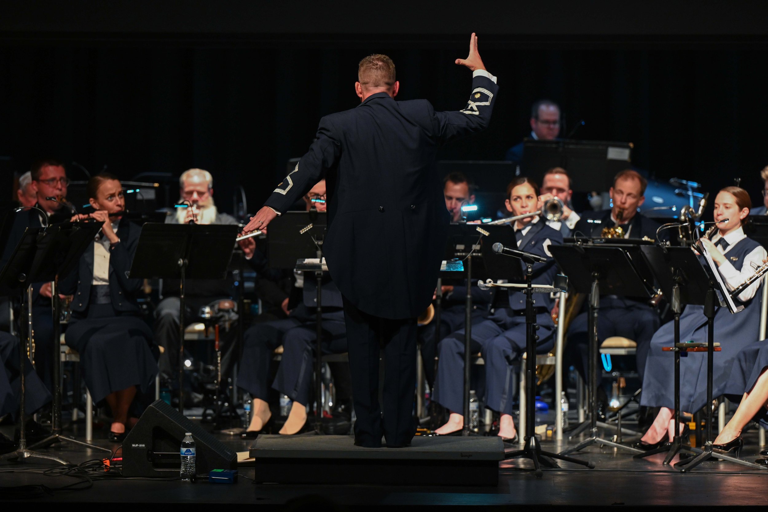 U.S. Air Force Band musicians perform onstage