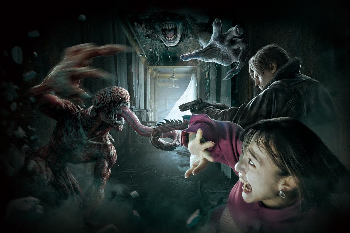 Biohazard Requiem horror scene artwork for Universal Studios Japan