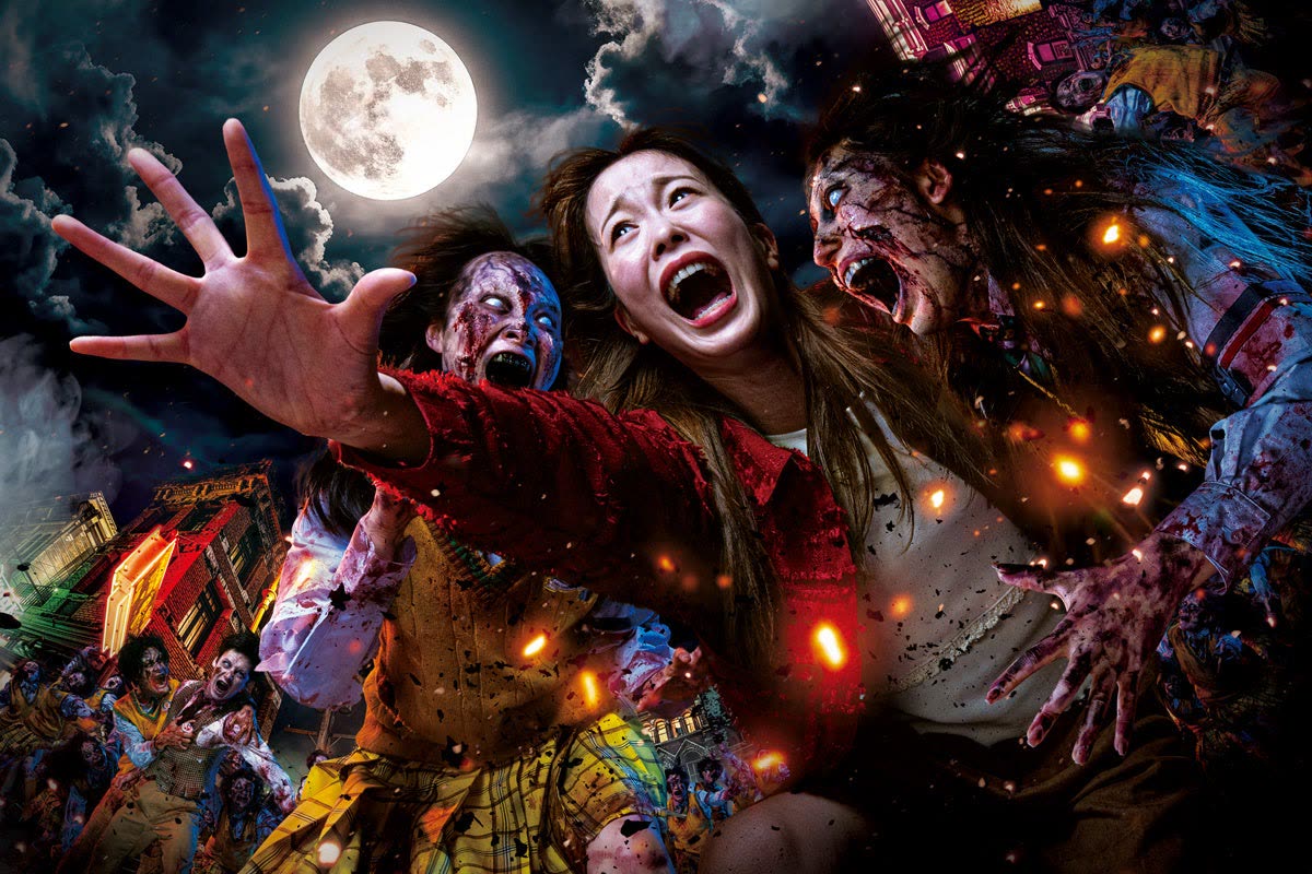 Street zombies reach toward guests in Universal Studios Japan Halloween Horror Nights 2026 art
