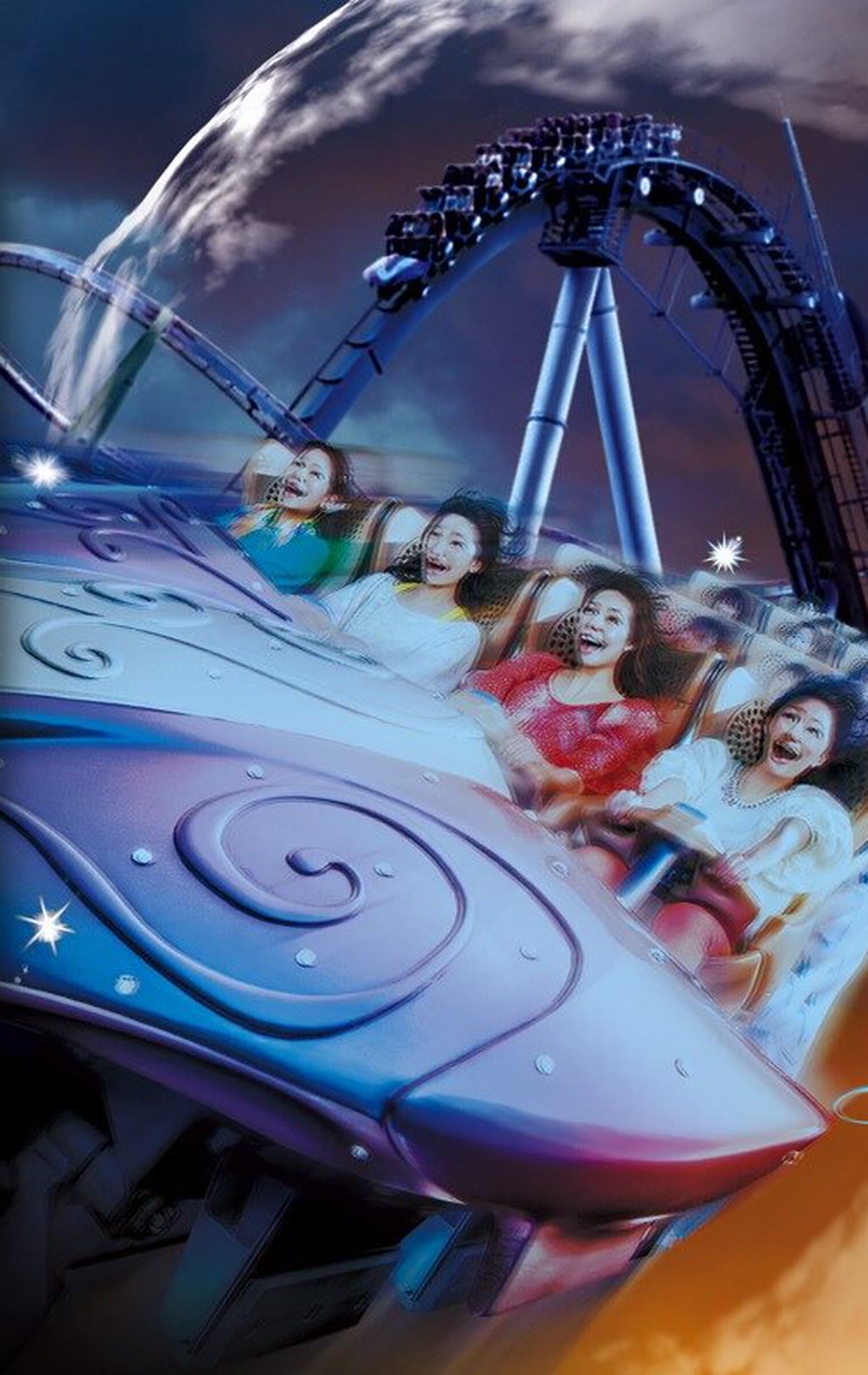 Hollywood Dream roller coaster train at Universal Studios Japan