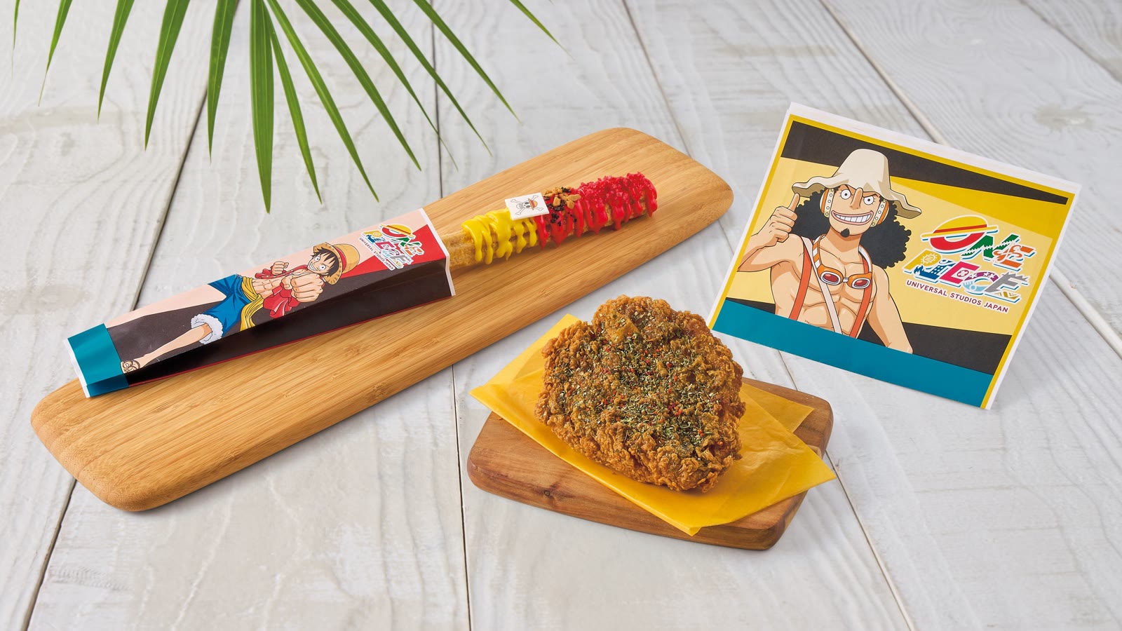 Luffy tropical fruit churro and Usopp lemon herb fried chicken