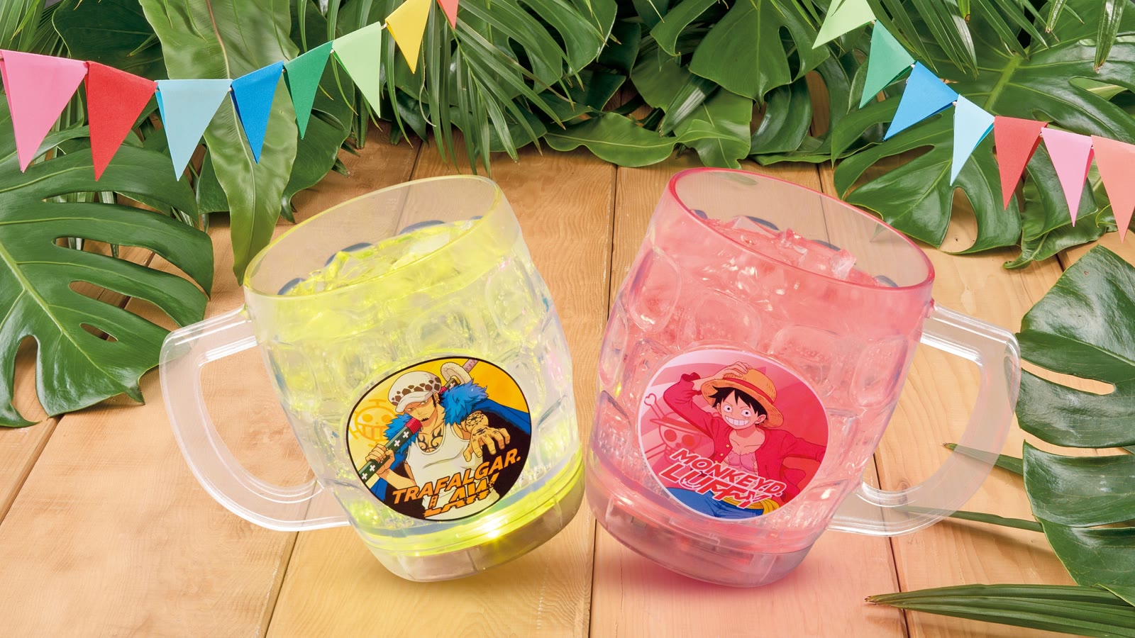 Light-up Luffy and Law drink cups