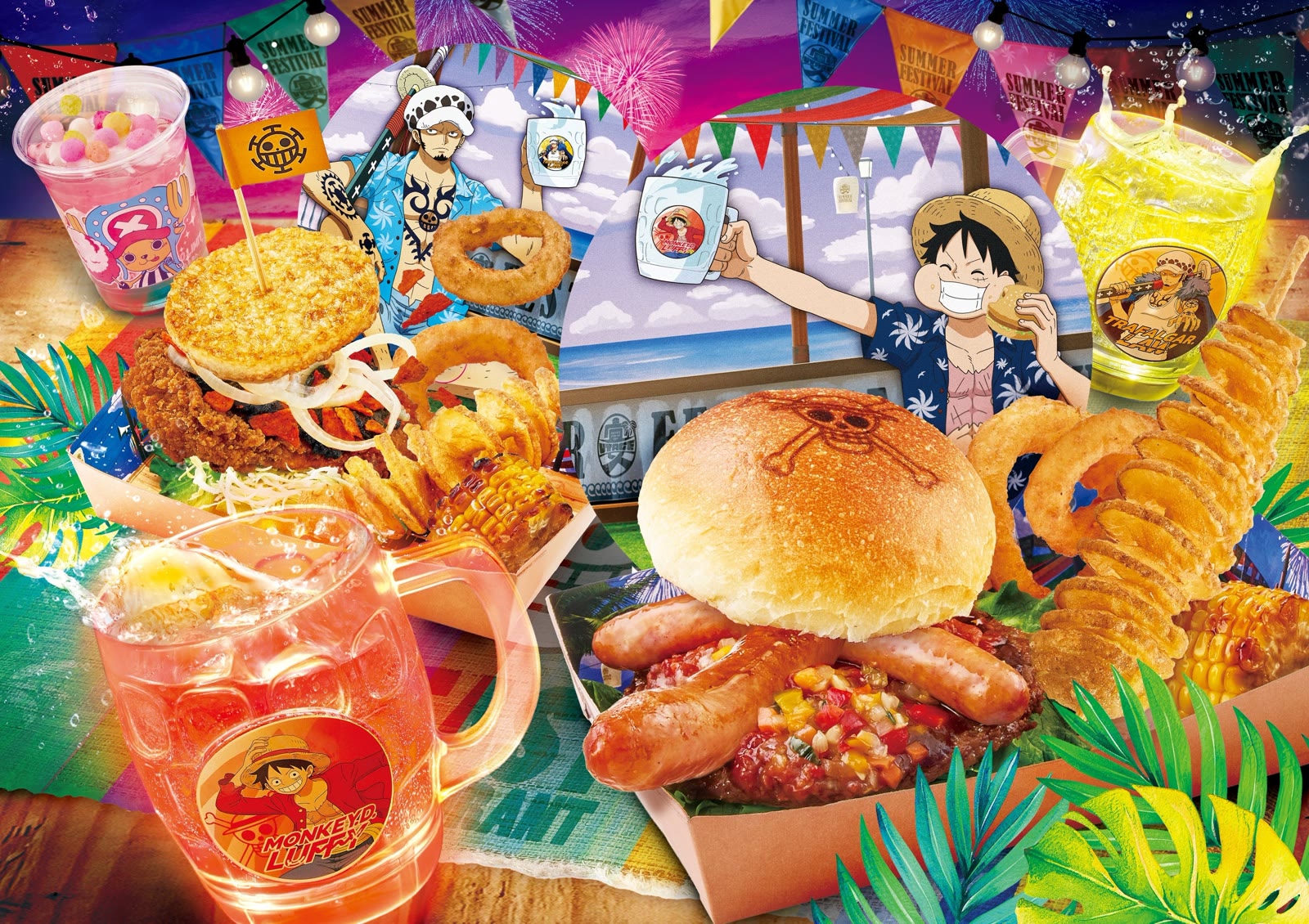 One Piece Premier Summer burgers and drinks at Universal Studios Japan