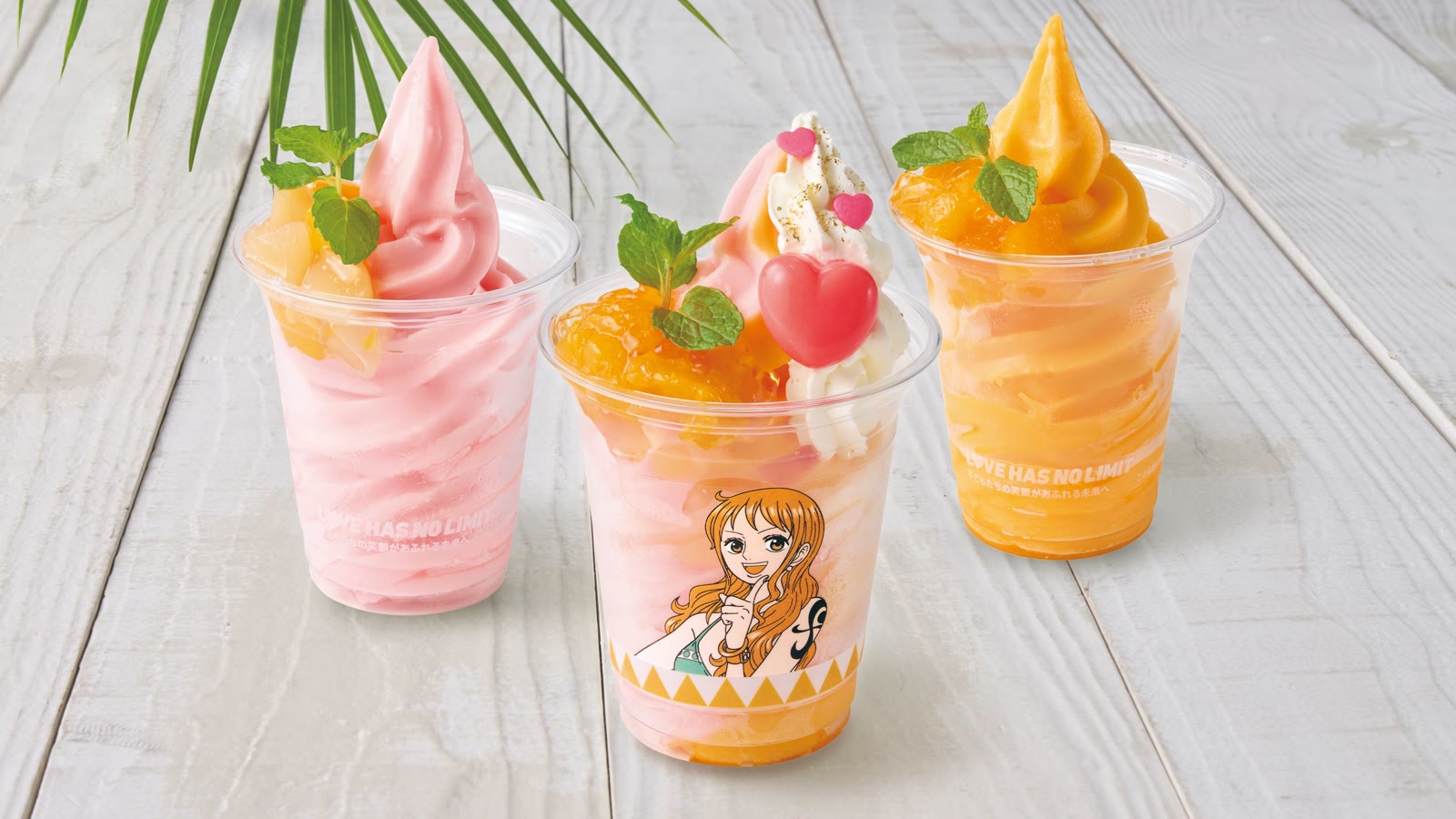 Nami orange and peach frozen smoothies