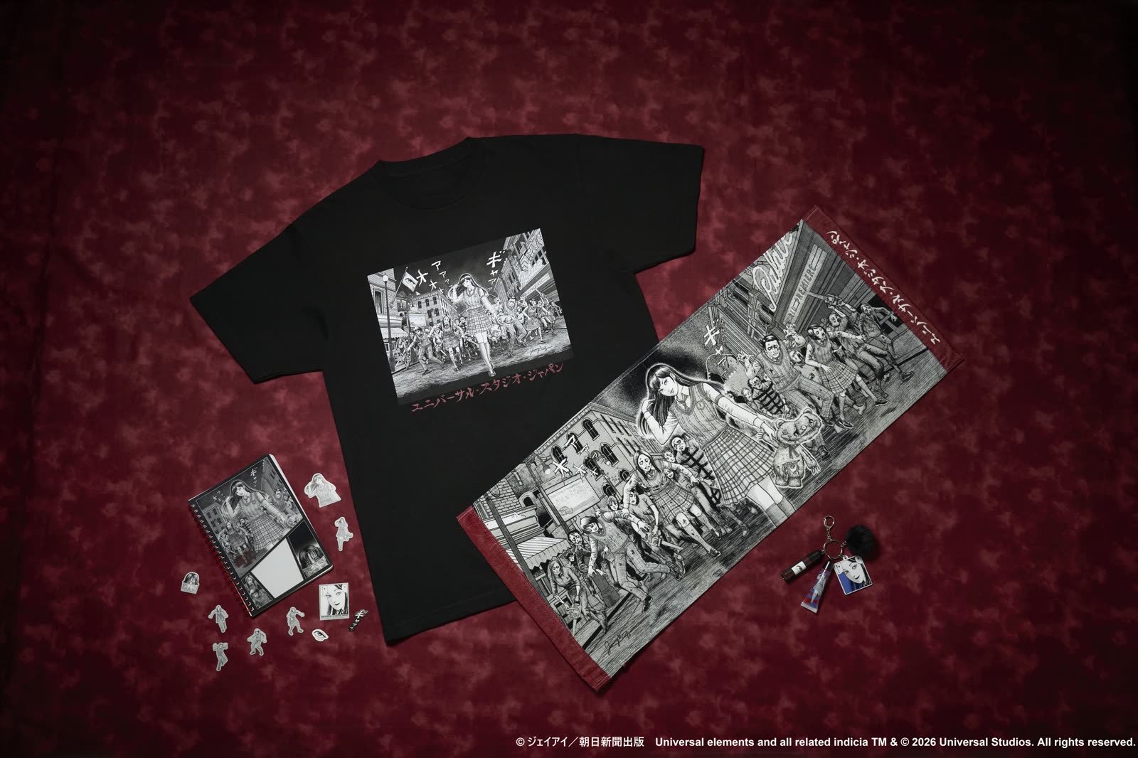 Street Zombies and Tomie merchandise lineup from Universal Studios Japan