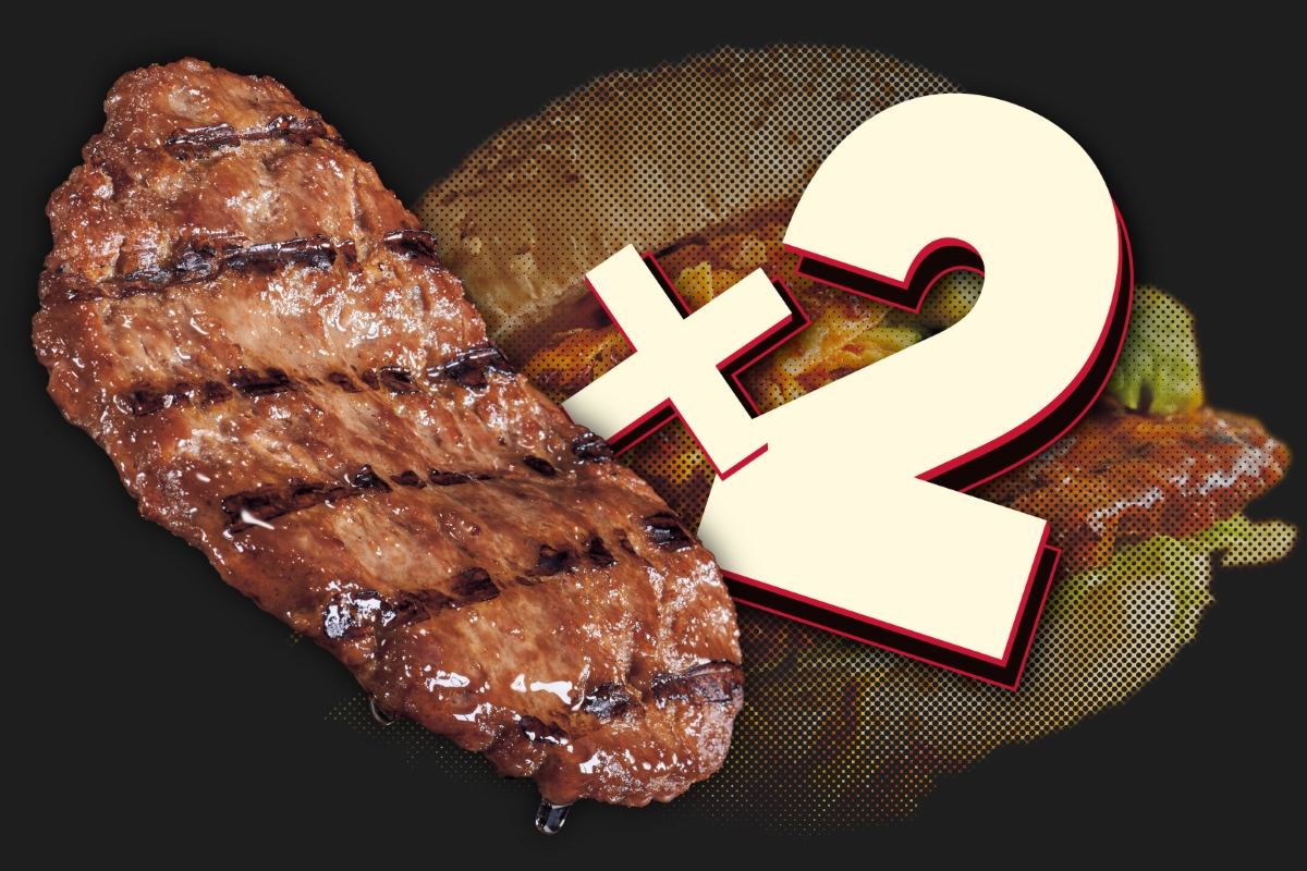 Universal Studios Japan food image showing a double patty special for Thanks Summer Food Festival