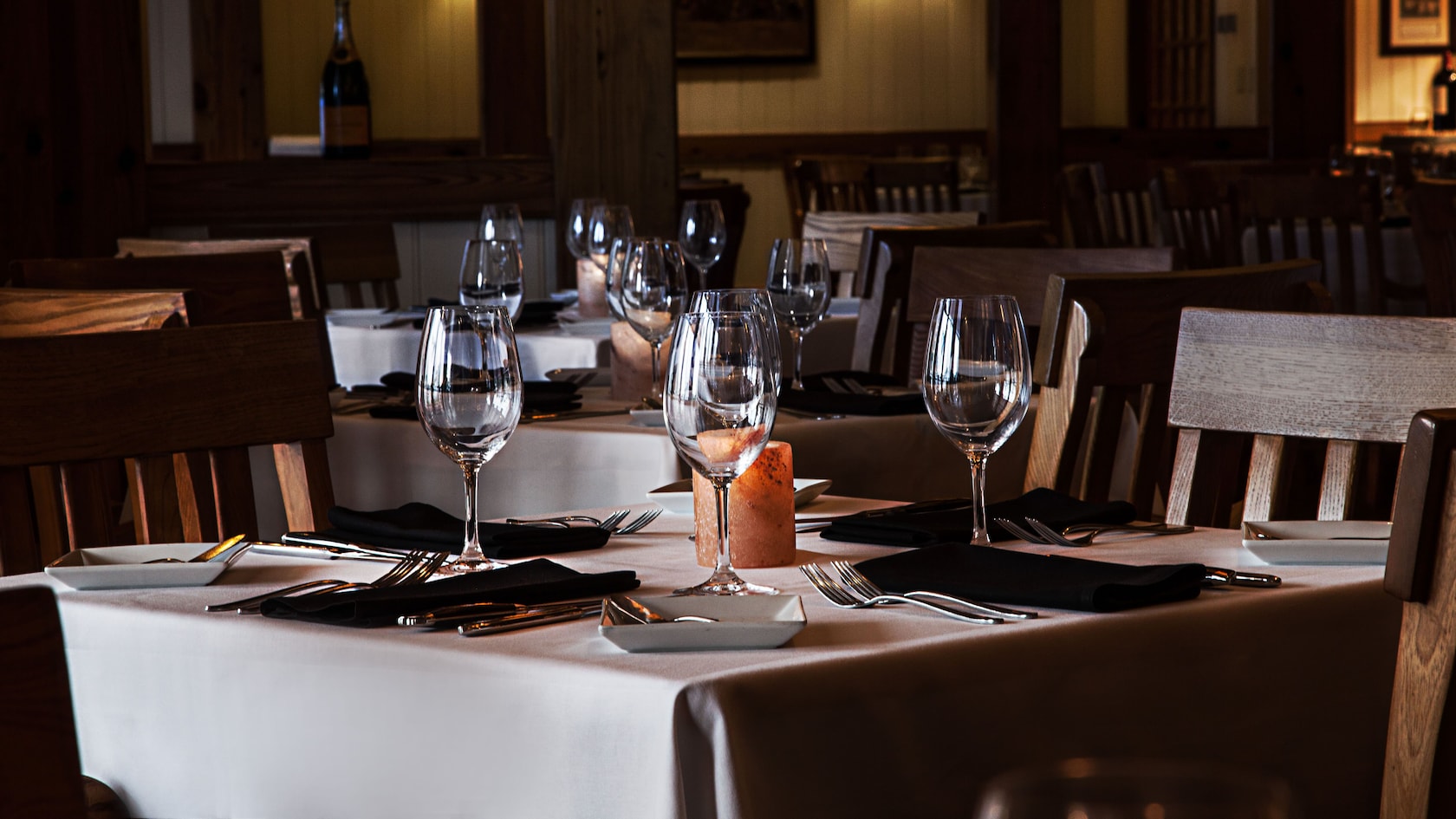 Wine display inside Yachtsman Steakhouse