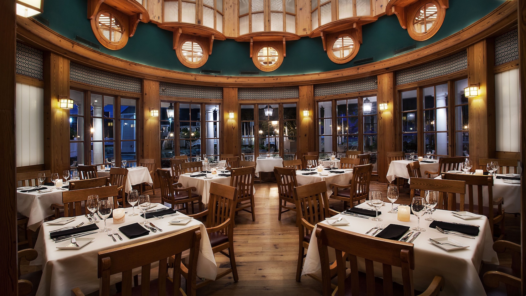 Dining room inside Yachtsman Steakhouse at Disney's Yacht Club Resort